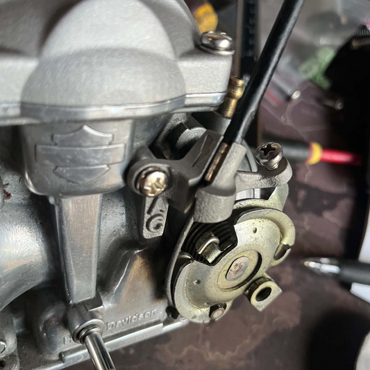 Throttle Cable Bracket - Fits Keihin CV40 (HARLEY CV)