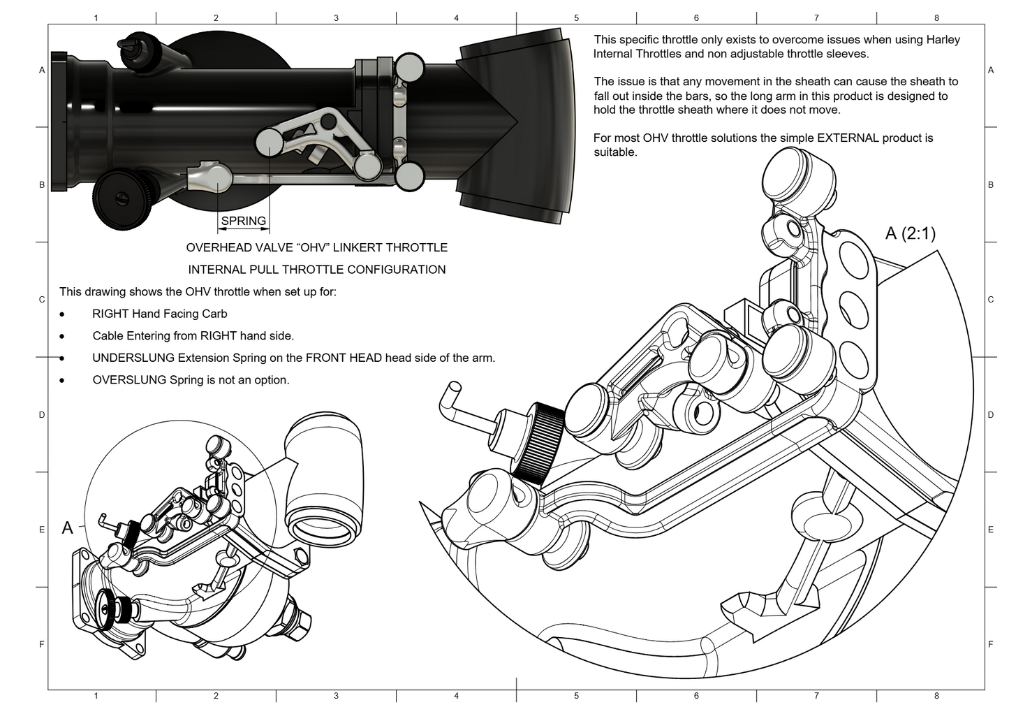 Boomerang Snap Back Throttle - Linkert M Series Carbs