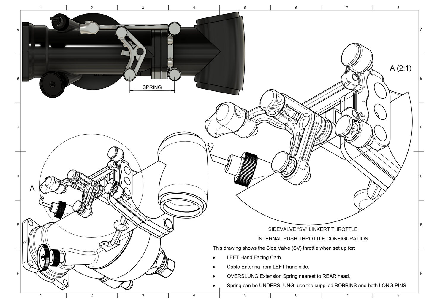 Boomerang Snap Back Throttle - Linkert M Series Carbs