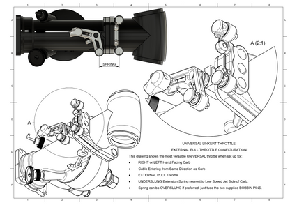 Carburettor Throttle Linkage - Fits Linkert M Series using External Twist Throttle
